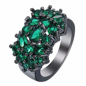 Beautiful Czech Zircon Flower Ring, Green Size 6